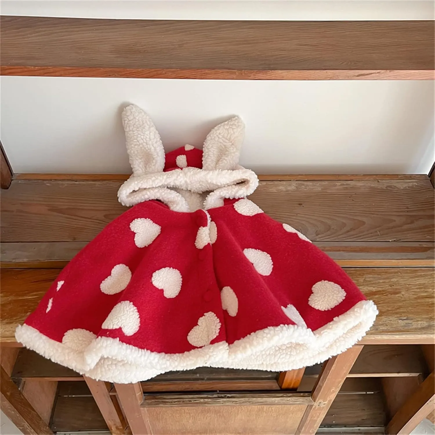 Baby Toddler Boys Girls Wool Blend Winter Hooded Outerwear Capes Poncho Coat Girls Coat