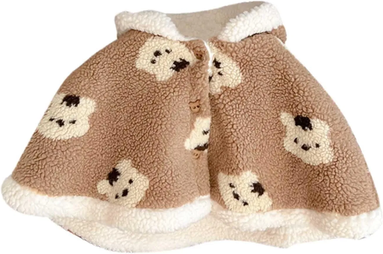Baby Toddler Boys Girls Wool Blend Winter Hooded Outerwear Capes Poncho Coat Girls Coat
