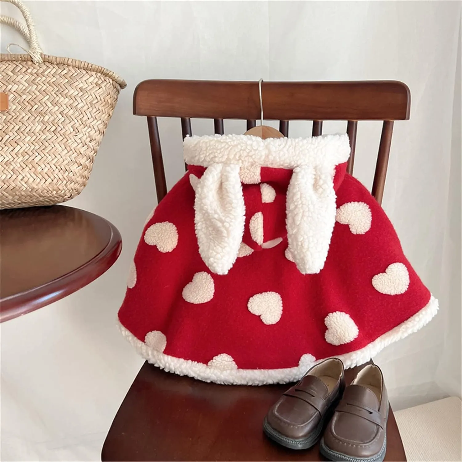 Baby Toddler Boys Girls Wool Blend Winter Hooded Outerwear Capes Poncho Coat Girls Coat