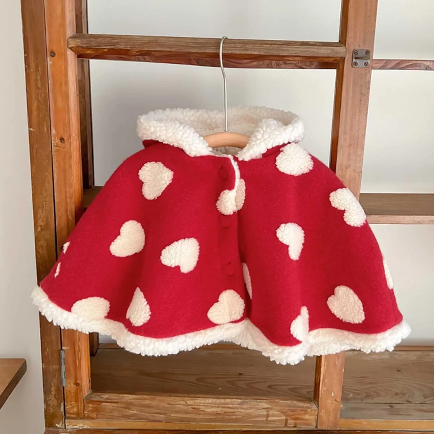 Baby Toddler Boys Girls Wool Blend Winter Hooded Outerwear Capes Poncho Coat Girls Coat