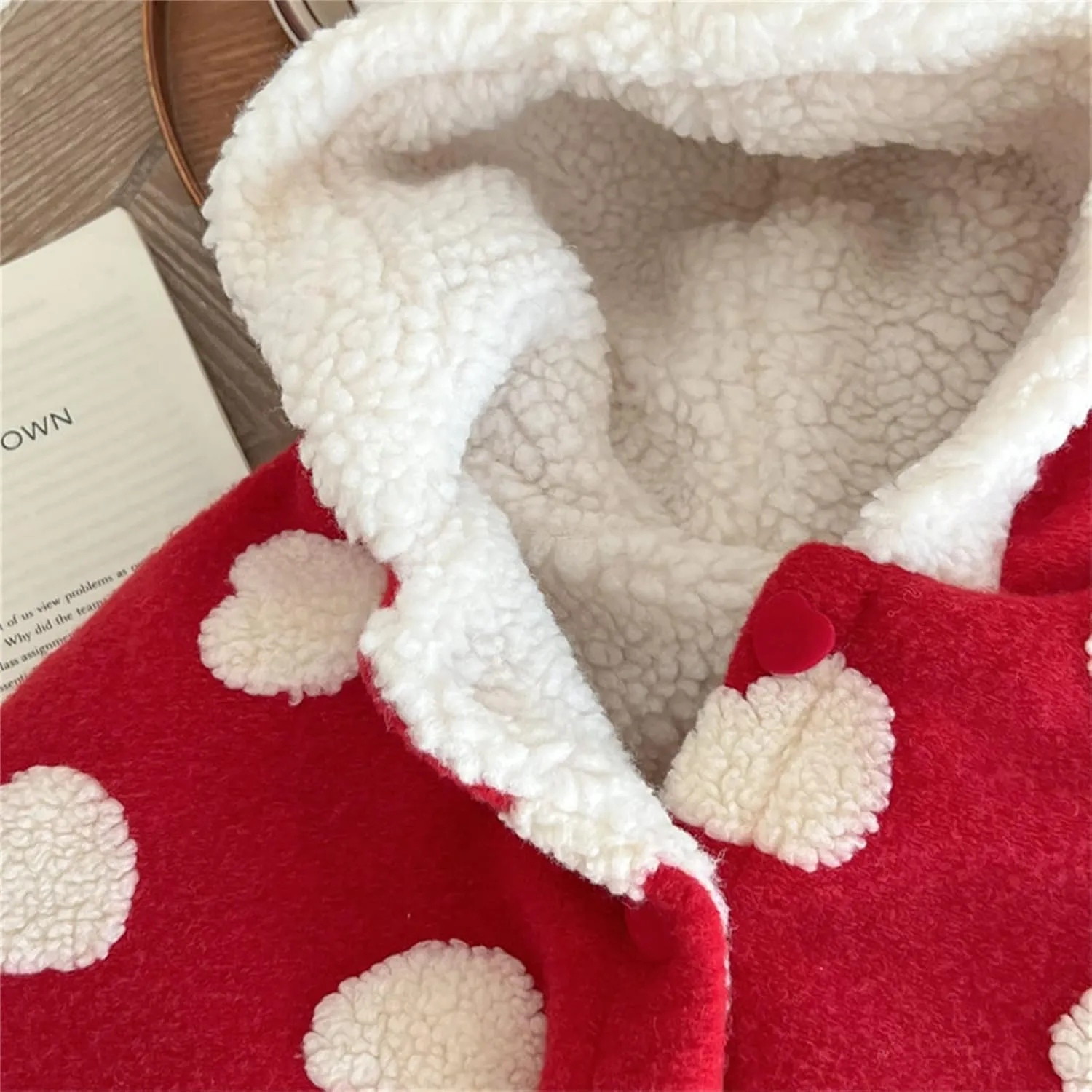 Baby Toddler Boys Girls Wool Blend Winter Hooded Outerwear Capes Poncho Coat Girls Coat