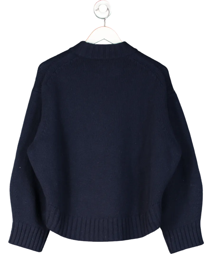 cos Blue Chunky Pure Cashmere Sweater UK S