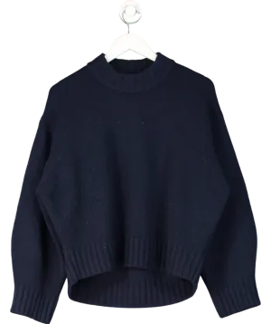 cos Blue Chunky Pure Cashmere Sweater UK S