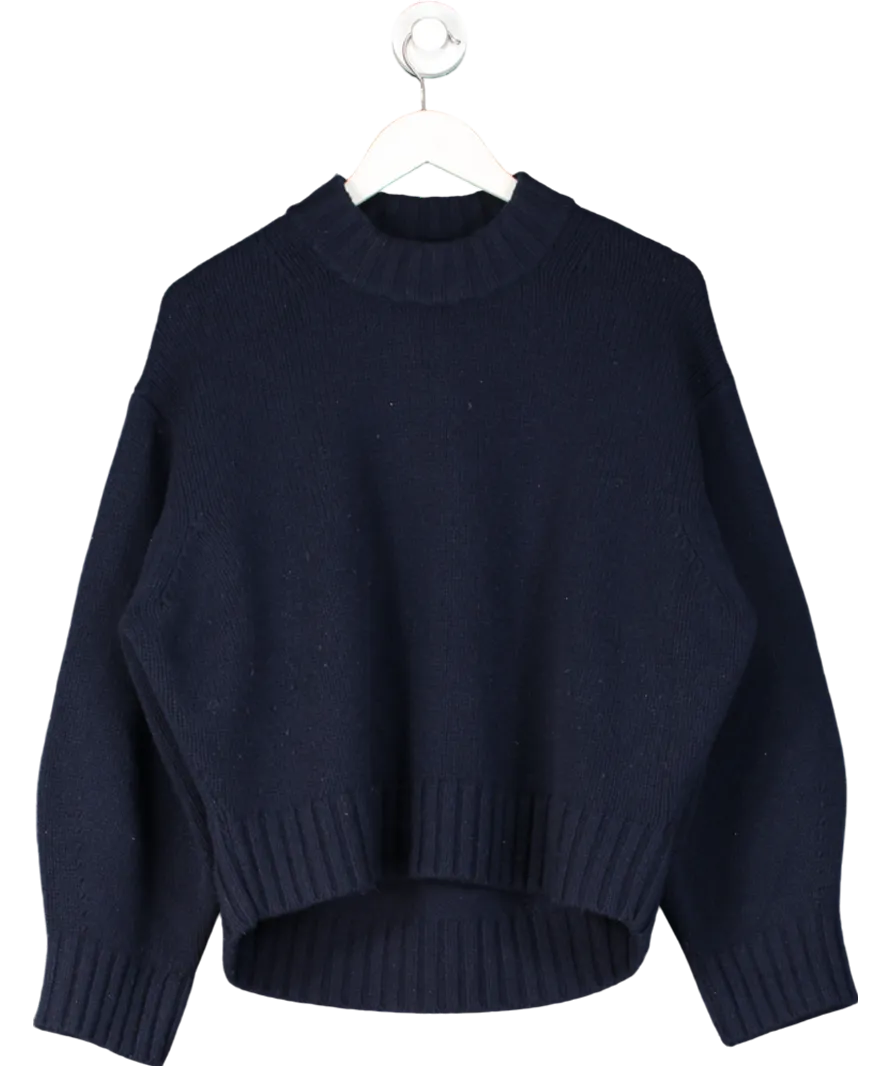cos Blue Chunky Pure Cashmere Sweater UK S