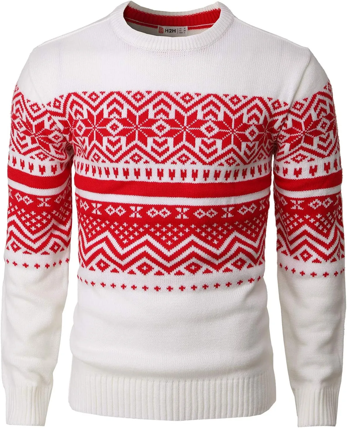 H2H Mens Casual Slim Fit Knitted Christmas Sweaters Holiday Party