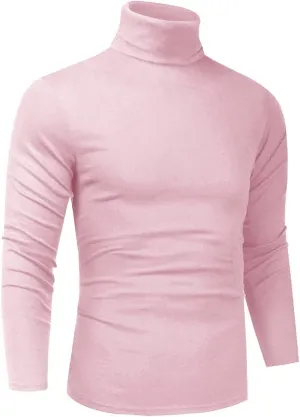 Men Slim Fit Lightweight Long Sleeve Pullover Top Turtleneck T-Shirt