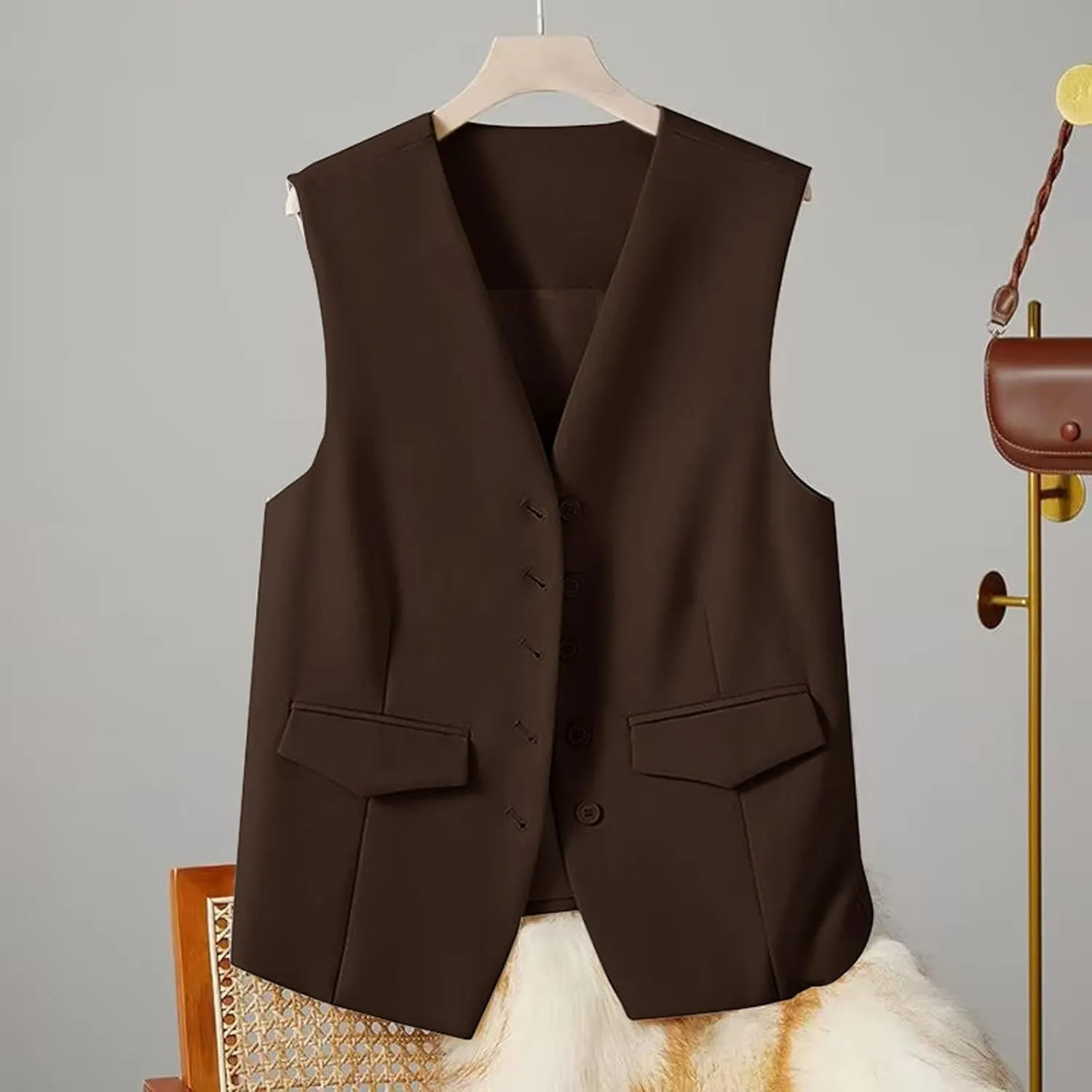 Womens Vests Crop Tank Tops 2025 Button Casual Blaz_er Suit Spring Outfits Waistcoat Jackets Tight Vest for Women